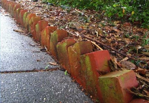 red brick garden border