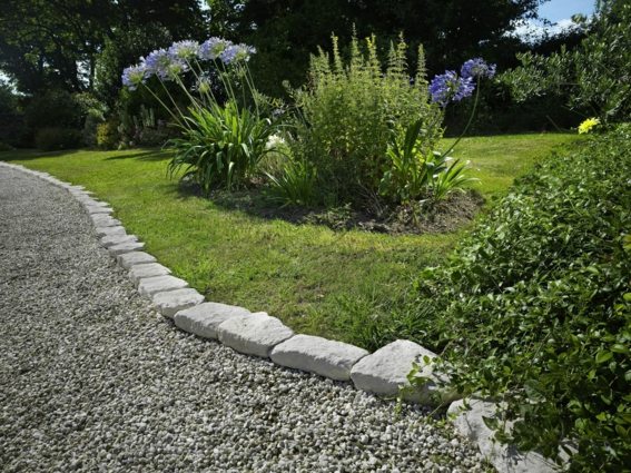 natural stone garden border