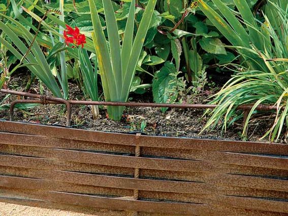 rustic iron garden border