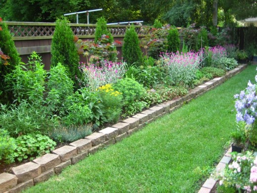 garden borders horizontal bricks