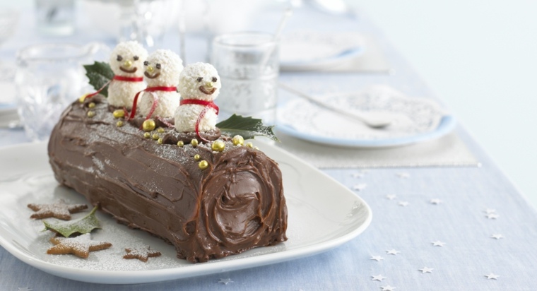 christmas log deco idea candyman snowman