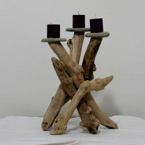 elegant wooden candlestick floats