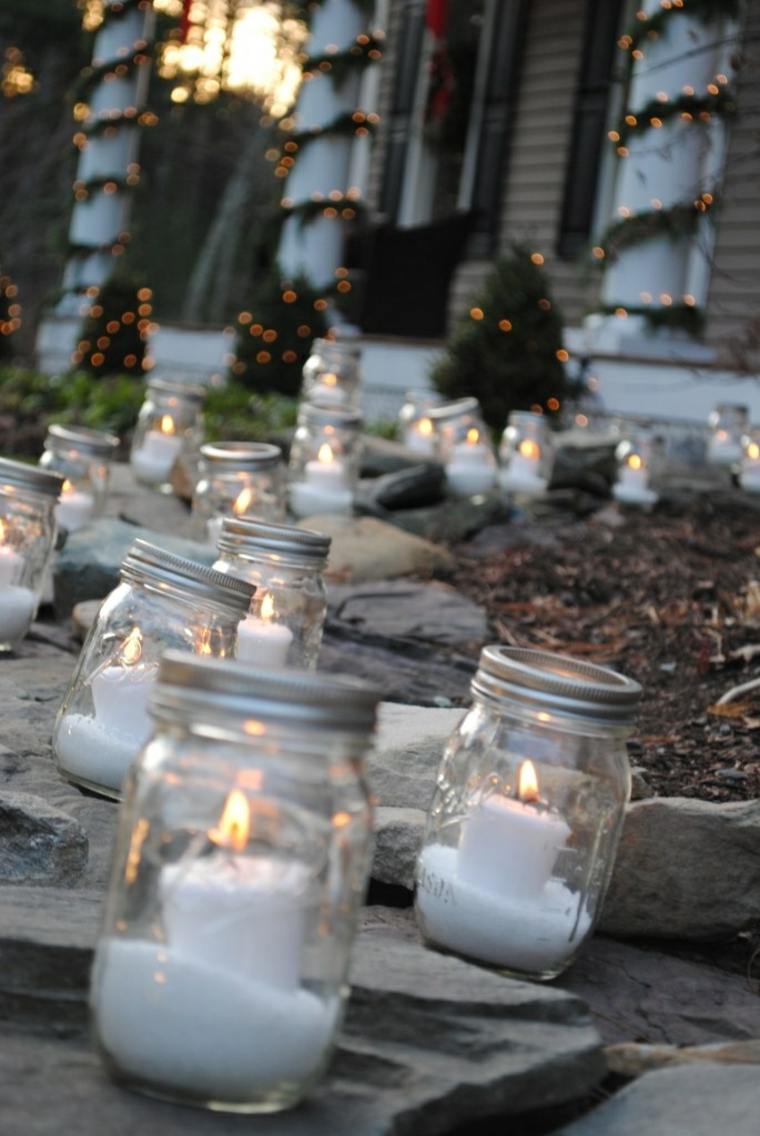 juledekoration udendørs idé lys glas lysholder billig DIY