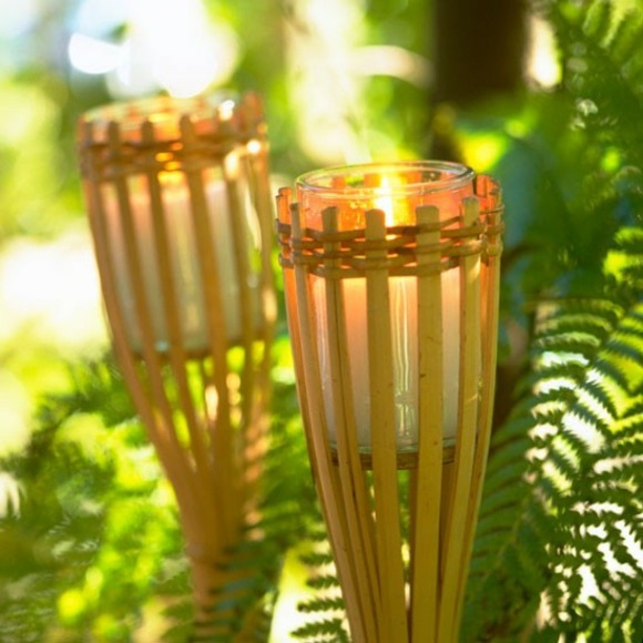 candlesticks bamboo garden idea