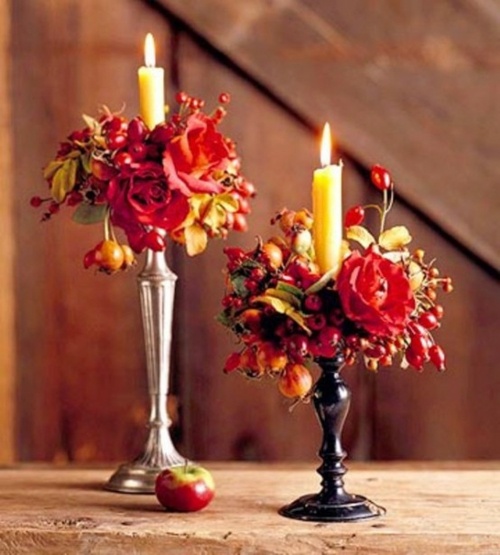 candlesticks flowers