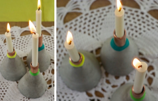 lilin deco idea dalaman taplak meja renda reka bentuk moden