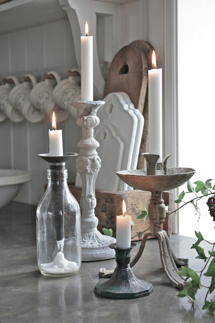 romantic candle retro kitchen