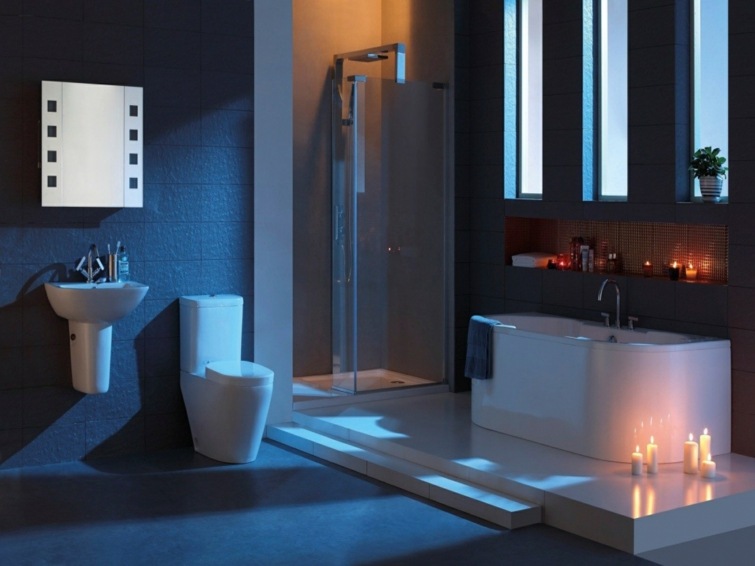 Romantic candle ultra modern bathroom