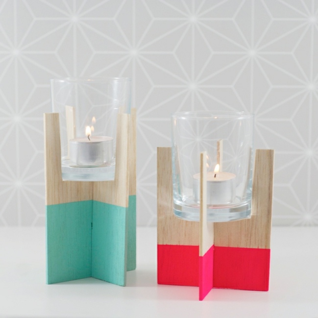 deco candle pot glass idea wood design