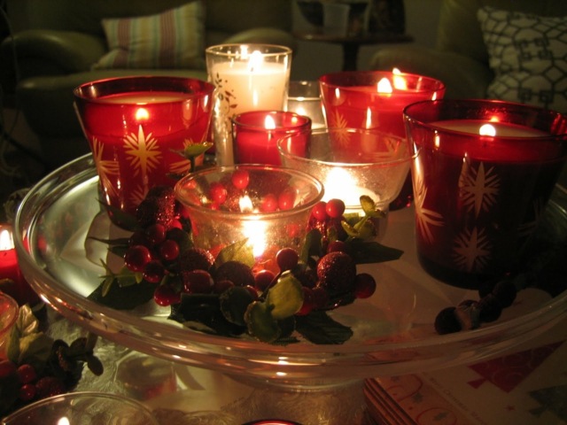 candles Christmas deco table