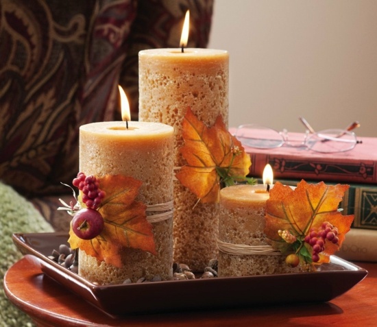 candles decorated center table