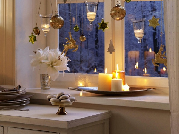 Christmas candles hanging Scandinavian