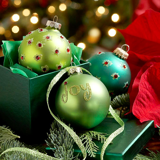 christmas balls decorated rhinestones inscription