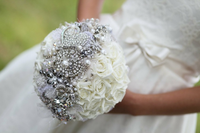 wedding bouquet original white flowers jewelry