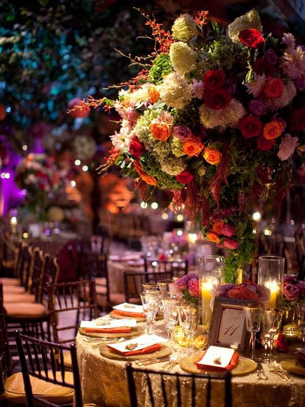 huge flowers bouquet on table