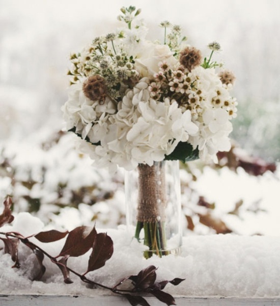 vinter blomster bryllup buket