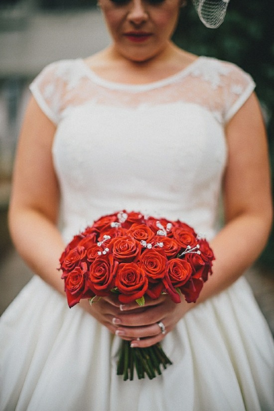 red roses wedding bouquet