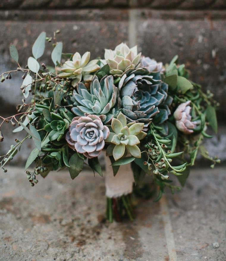 original bride bouquet succulent plants idea