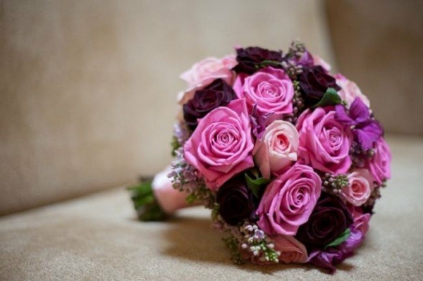 purple round bouquet