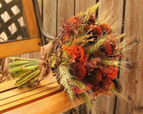 dry bouquet as a wedding souvenir