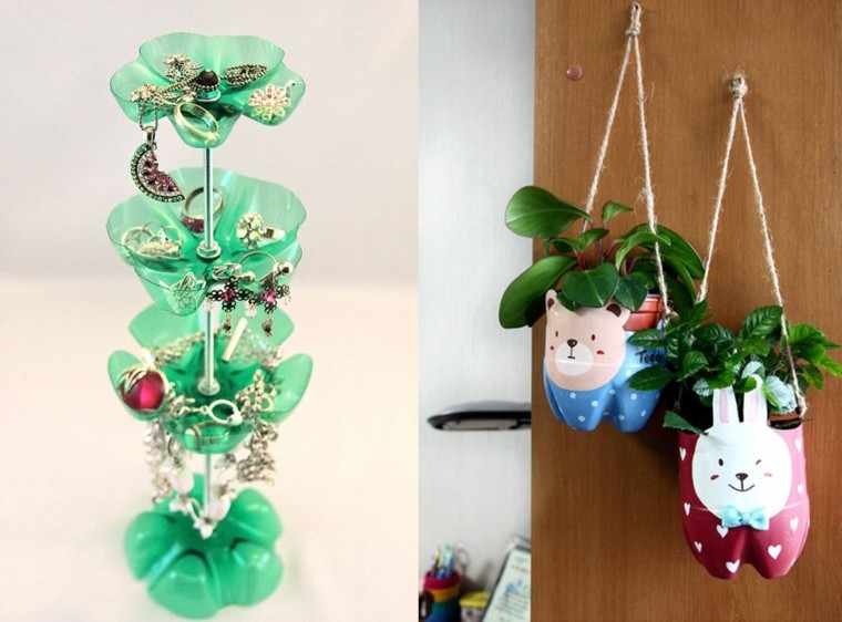 recycling bottles plastic idea storage hanging flower box diy