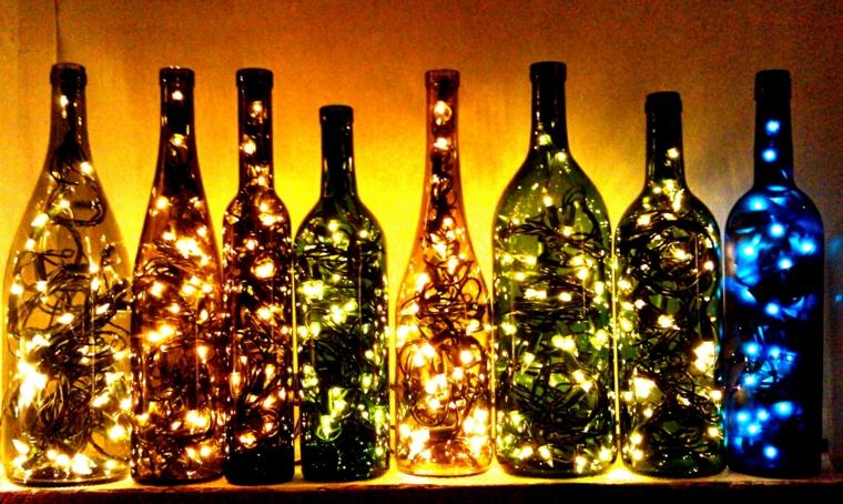 bottle glass garland light idea design