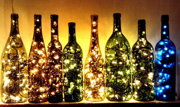 christmas light bottles decorate christmas tree by BrighNest