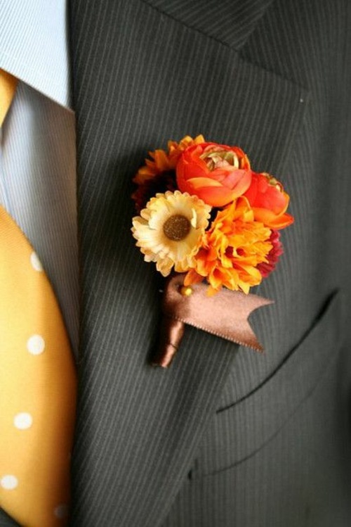 buttonhole deco brown orange