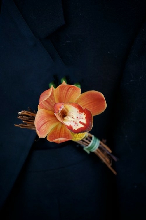 buttonhole flower orange