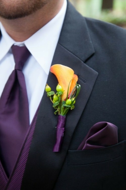 buttonhole deco yellow purple