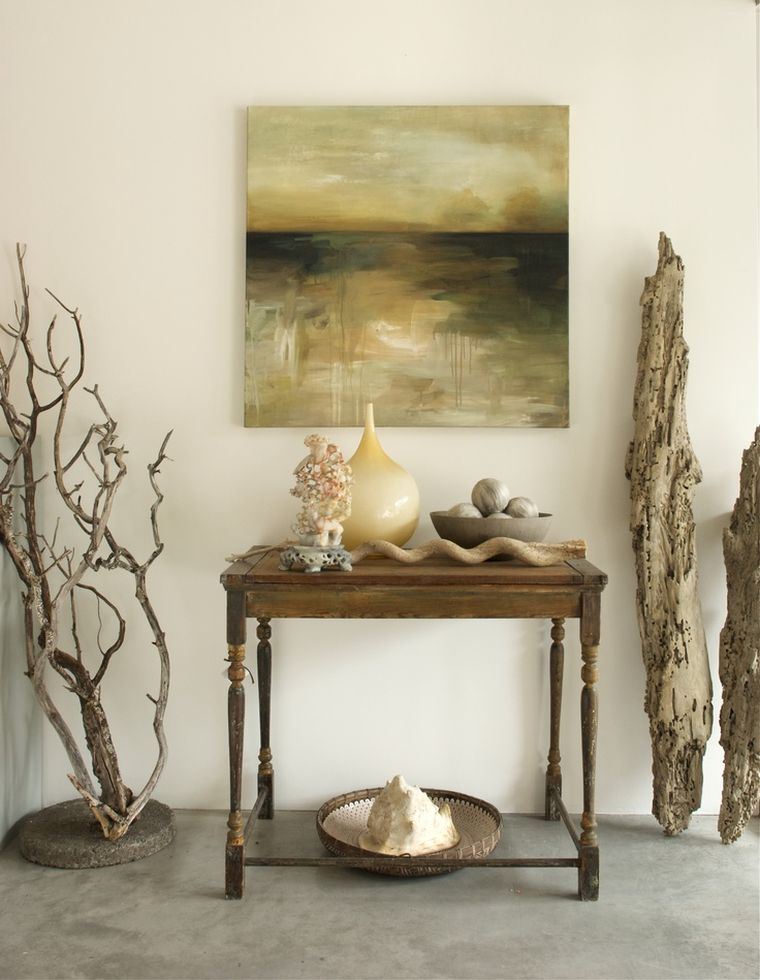 driftwood branch idee deco console table home entree