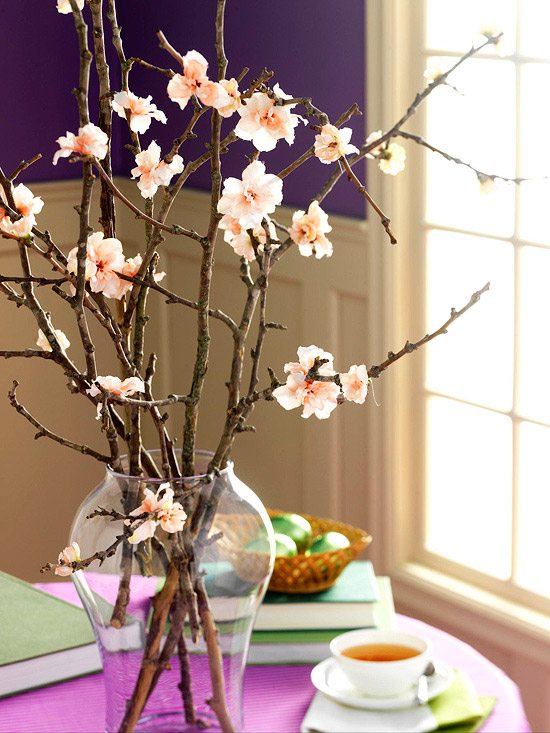 branches flowers table deco easter