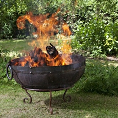 brazier bowl fire metal garden