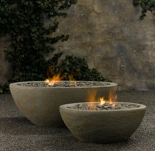 brazier half sphere stone beige fire pebble cozy