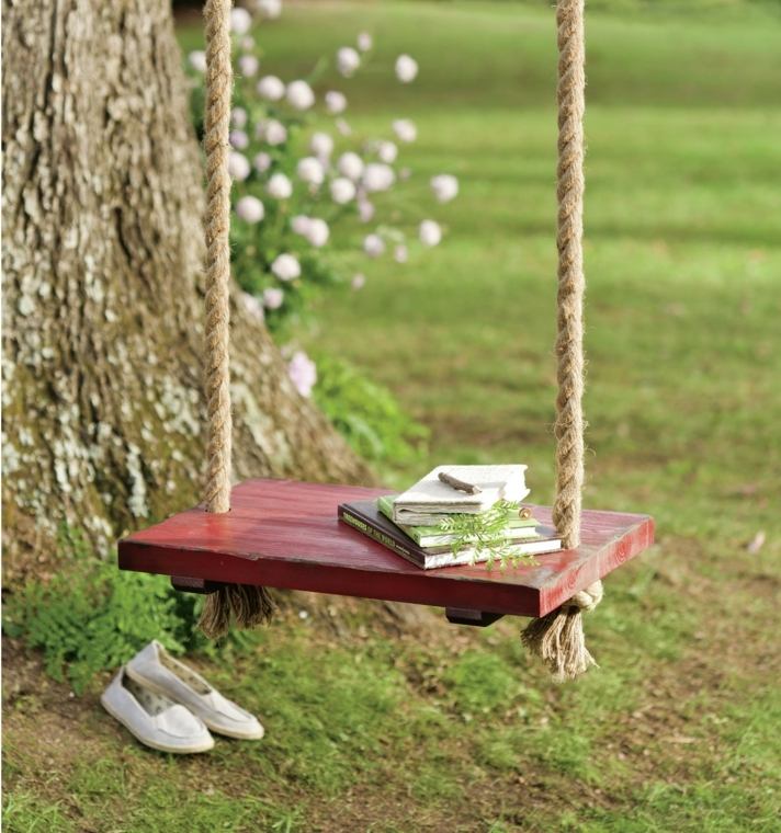 make a wooden swing child idea garden landscaping