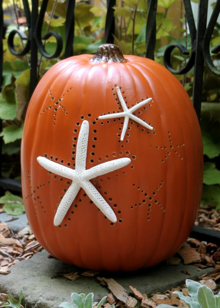 pumpkin decoration idea white star brico halloween original