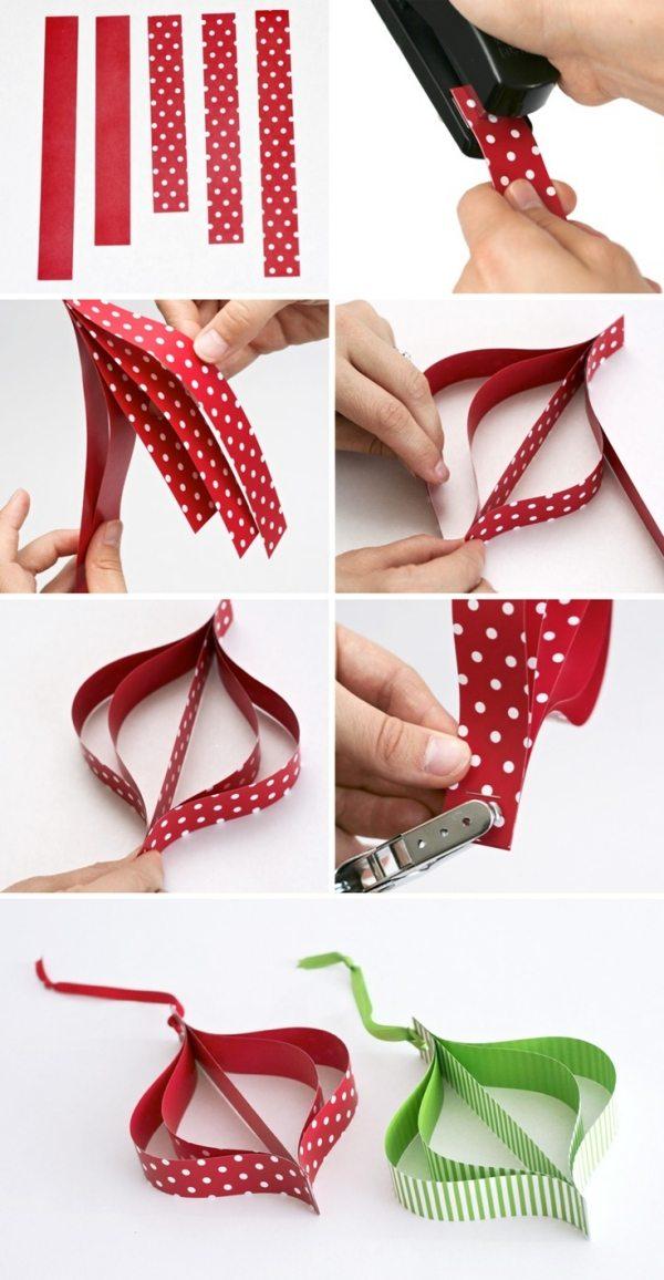 do-it-yourself-christmas-paper-ornaments-paper-decorative-red-green-dots-white christmas diy