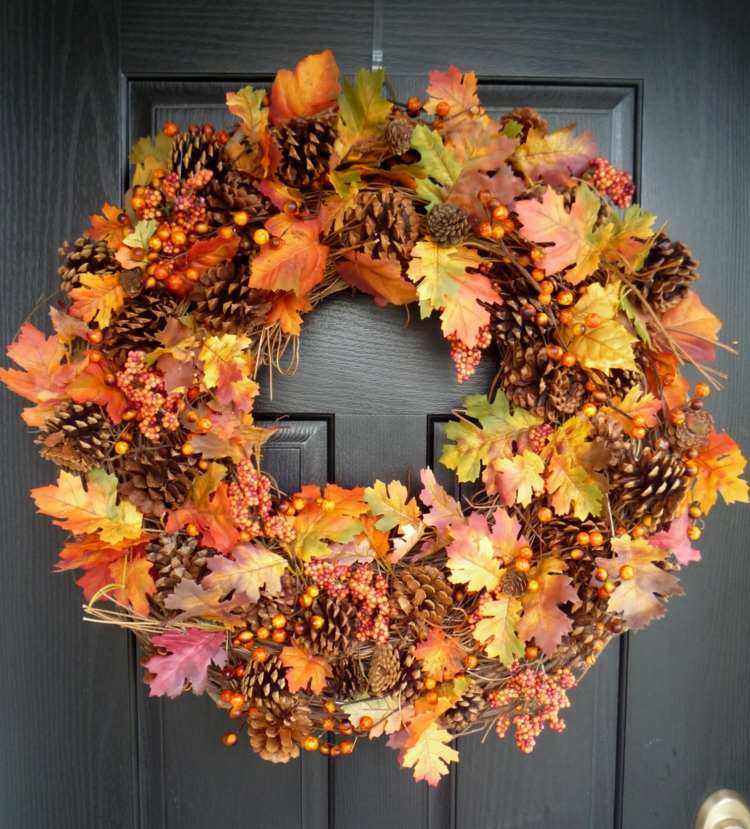 DIY autumn wreath leaves