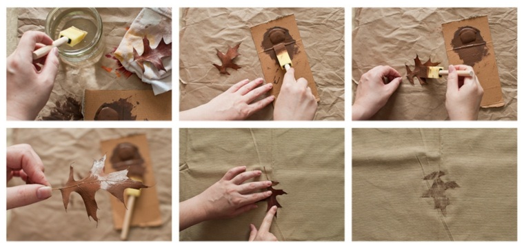 diy tablecloth autumn leaf