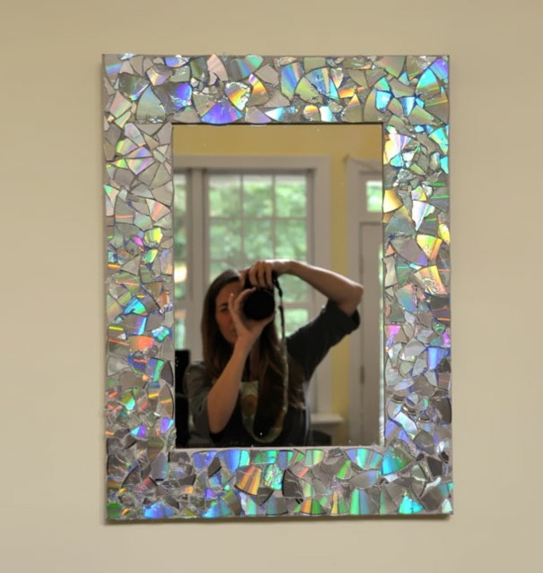 old cd idea recycling deco mirror frame diy