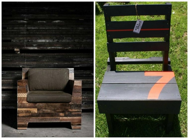 furniture in pallet idea DIY wood chair cushions black