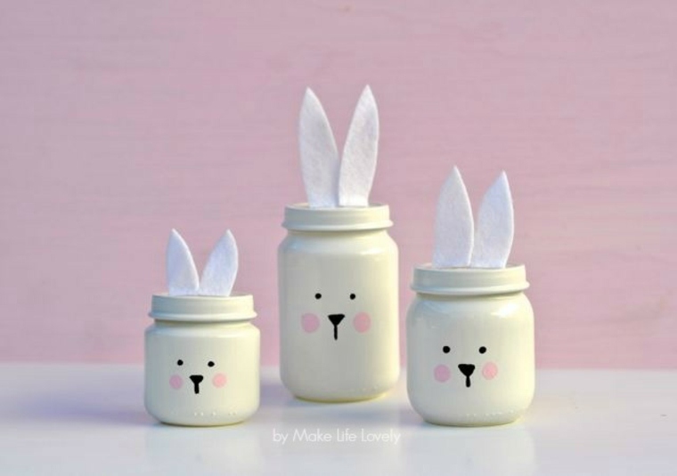 easter diy child idea pot ears rabbit deco for easter original to make oneself