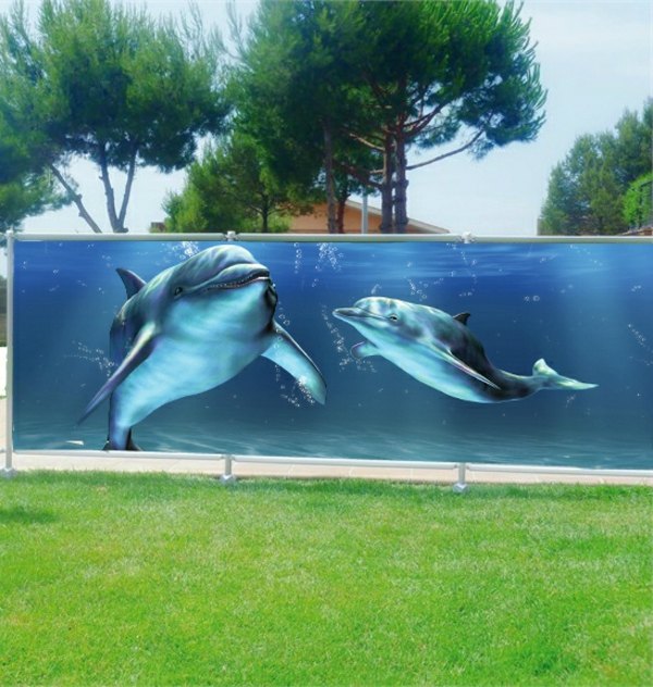 canvas garden decorative dolphins breeze view