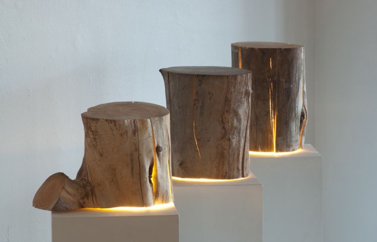 dekorative træ log lampe design