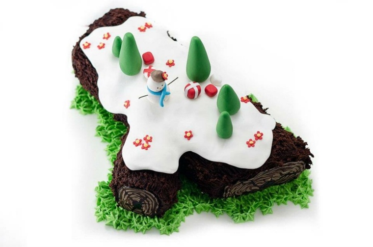 christmas log decoration figurines sugar idea snowman