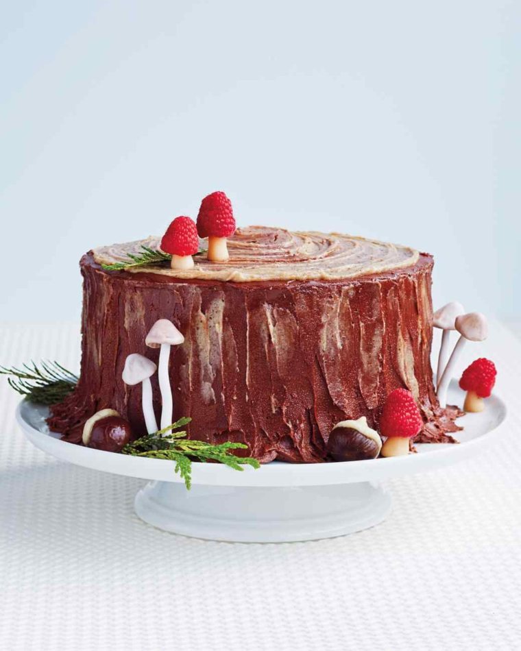 decoration christmas log idea mushroom raspberry original recipe