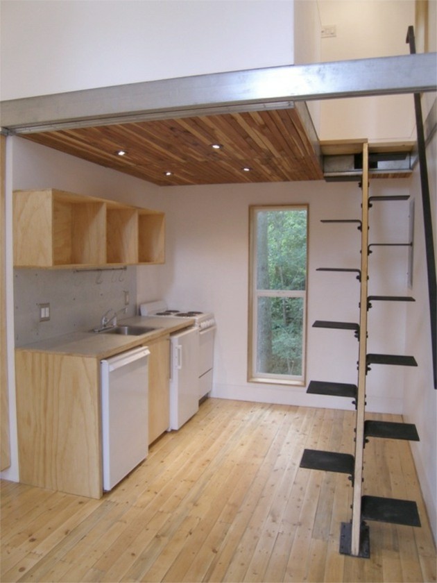 wooden staircase bungalows