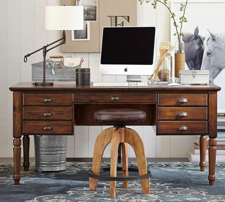 contemporary office furniture wood work area