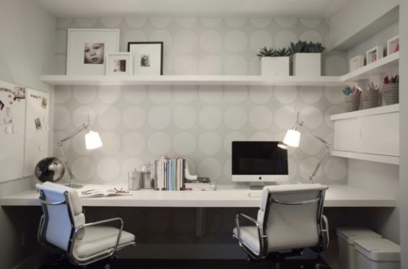 home office white gray