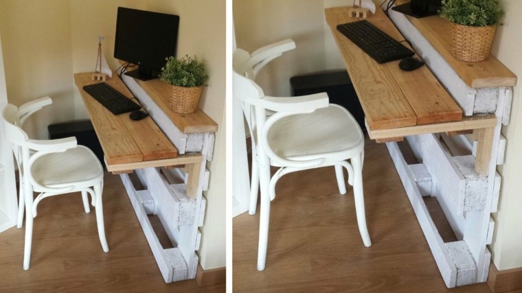 mini desk na lesni paletni stol ideja deco rastlin